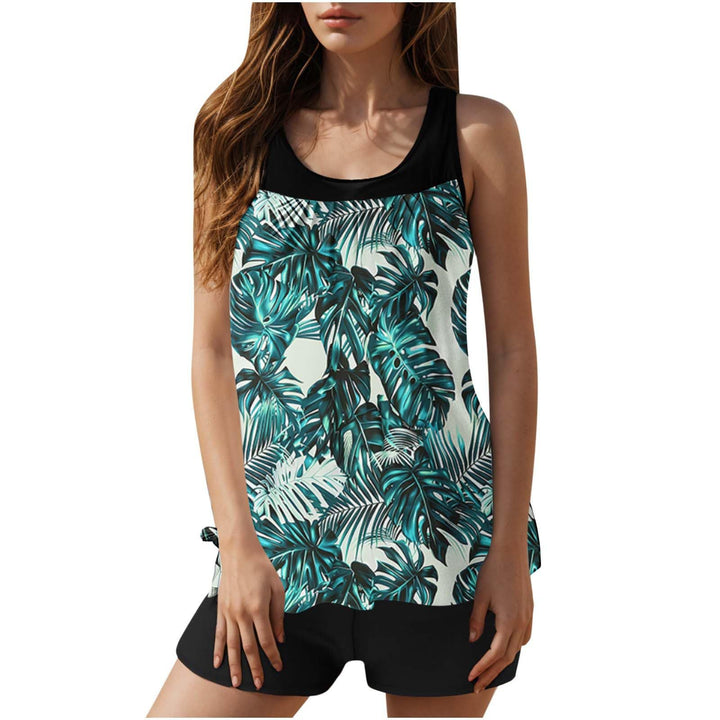 Damen Badeset mit modischem Blätterdesign und bequemen Shorts Echo Archiv