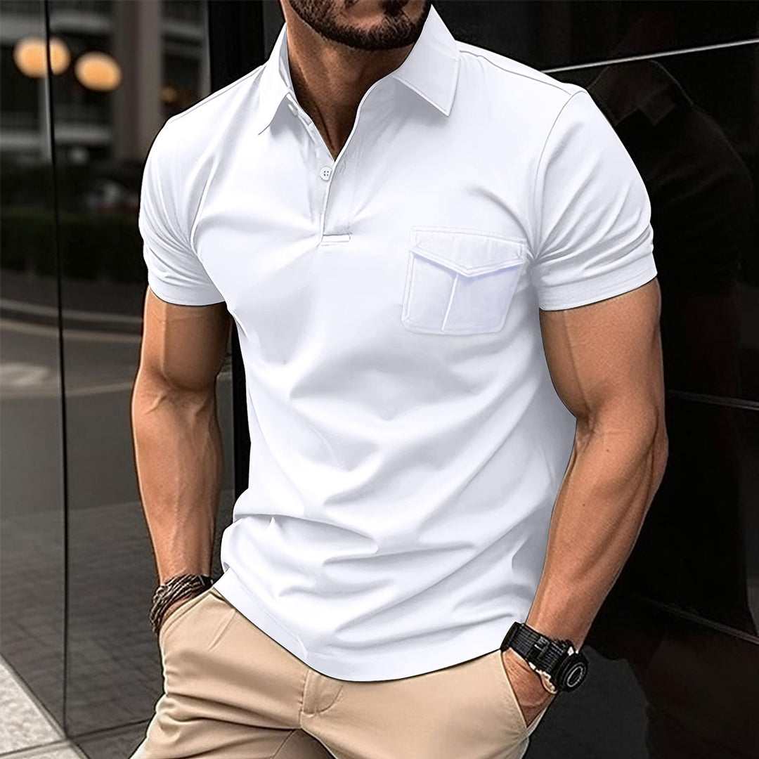 Herren Poloshirt mit Brusttasche und modernem Kragen Echoarchiv