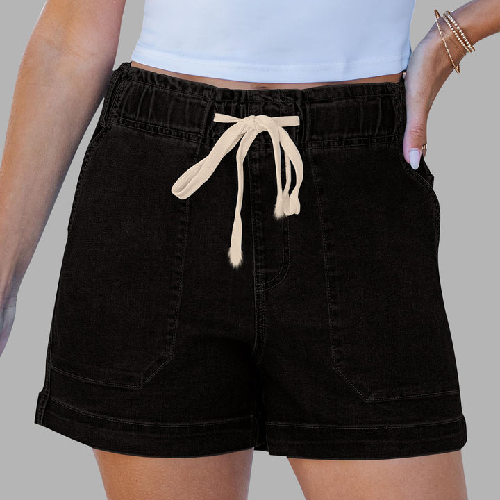 Damen bequeme Denim-Shorts mit Gummizug und praktischen Taschen Echo Archiv