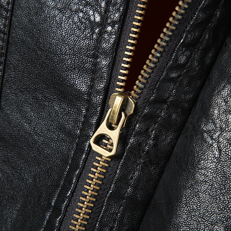 Herren Kunstleder-Pilotblouson im Military-Style mit Schulterpatten und Pattentaschen – Taviero