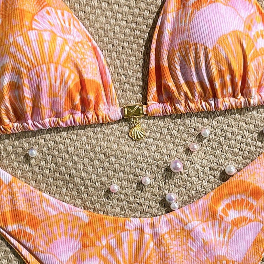 Damen Triangel-Bikini mit Muschel-Muster Echo Archiv