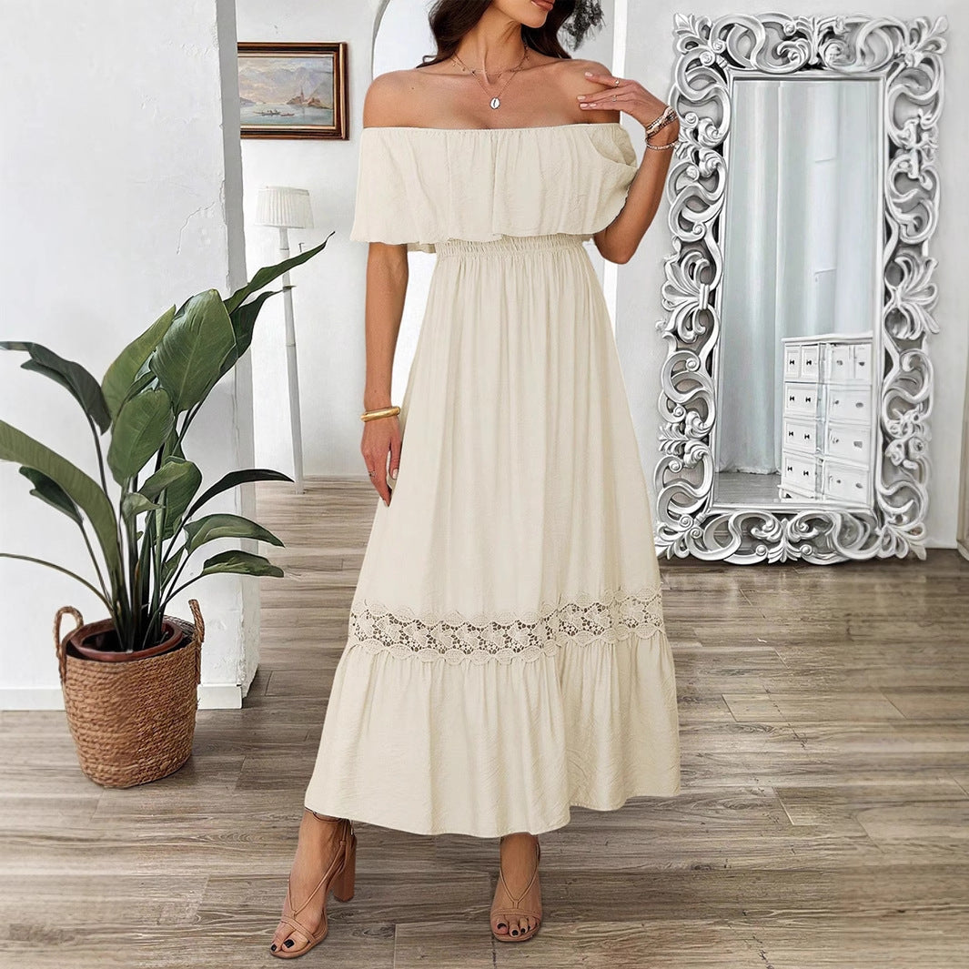 Damen Off-Shoulder Maxikleid mit Rüschendetails Echo Archiv