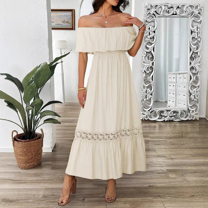 Damen Off-Shoulder Maxikleid mit Rüschendetails Echo Archiv