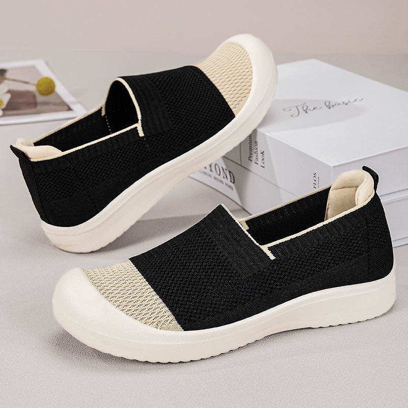 Damen nan leichter gestrickter Slip-On Sneaker mit verstärkter Zehenkappe und stoßdämpfender EVA-Plateausohle Echo Archiv