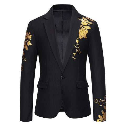 Herren nan eleganter taillierter Smoking-Blazer mit floraler Verzierung Echo Archiv