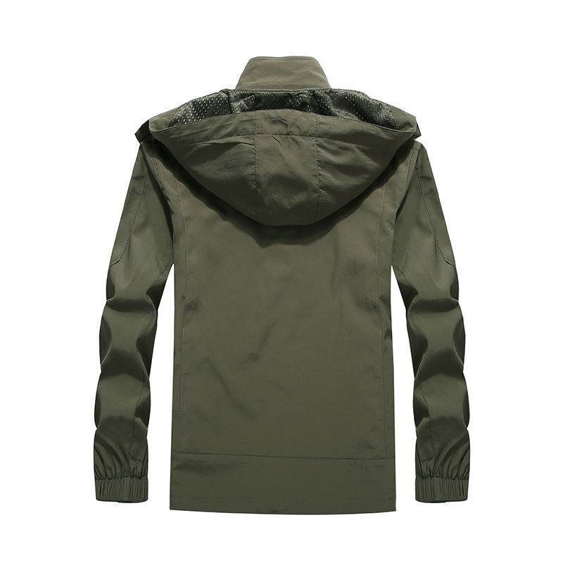 Herren wasserabweisende Outdoorjacke im technischen Parkastil mit abnehmbarer Kapuze Echo Archiv
