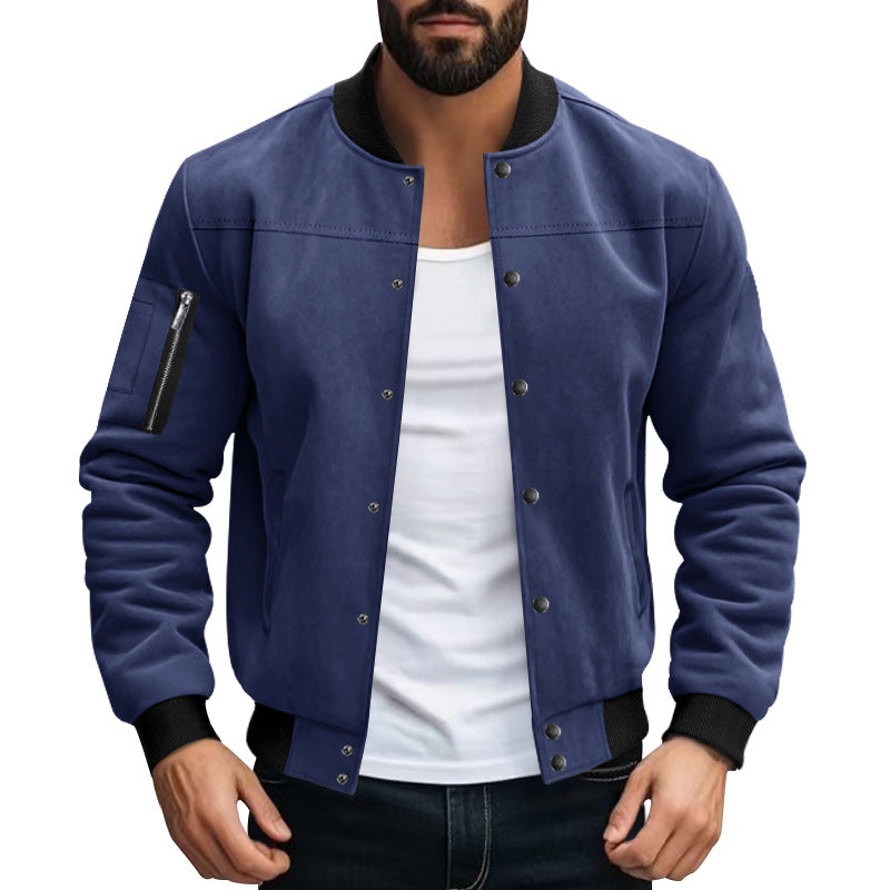 Herren lässige Bomberjacke aus weichem Mikrofaser mit praktischen Taschen und elastischen Bündchen Echoarchiv