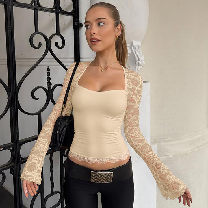 Damen Elegantes Oberteil mit Spitzendetails Echo Archiv