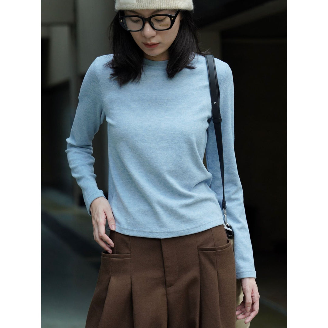 Damen Feiner Rundhals-Pullover aus Baumwoll‑Mix mit leicht taillierter Silhouette Echoarchiv