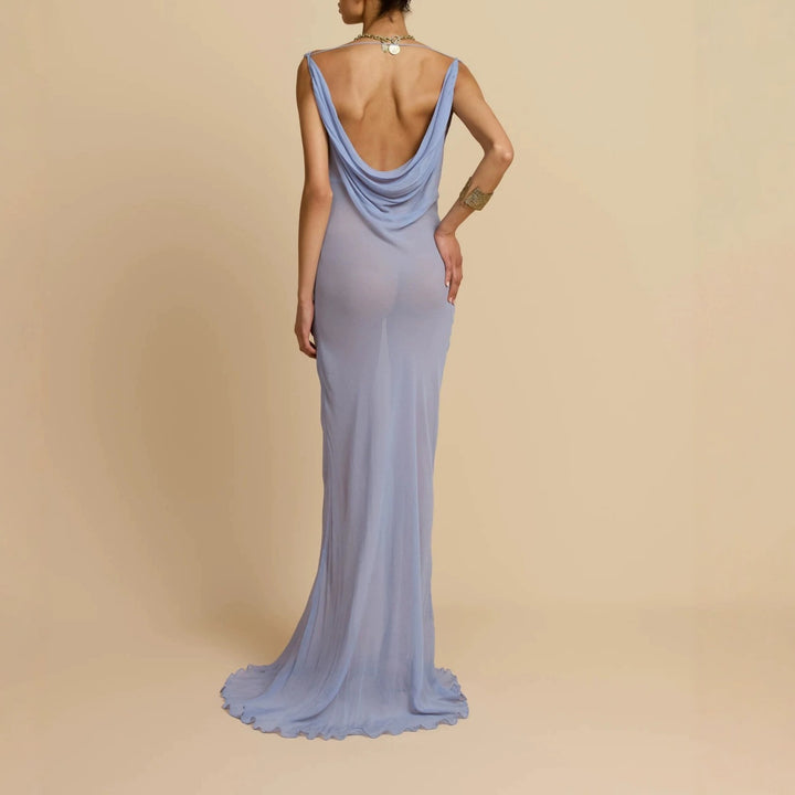 Damen Fließendes Maxikleid mit drapiertem Ausschnitt Echo Archiv