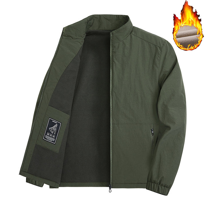 Herren Leichte winddichte Fleece‑gefütterte Übergangsjacke mit Stehkragen und Reißverschlüssen – Taviero