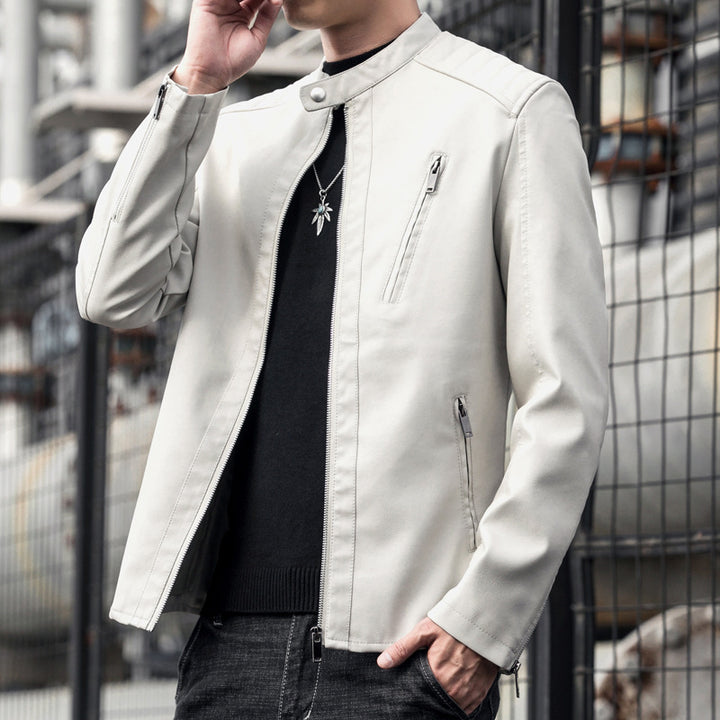 Herren Stilvolle Schnitte Kunstlederjacke Echo Archiv