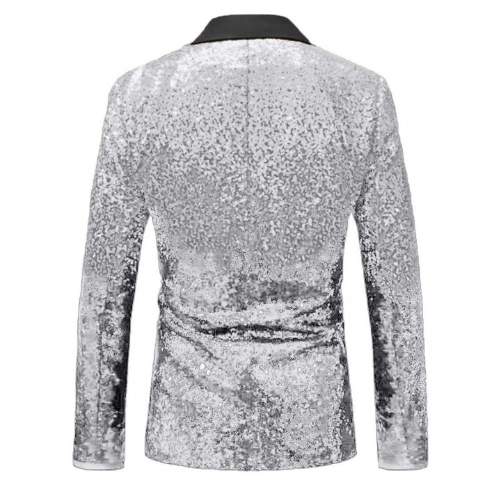 Herren Glamouröser Paillettenblazer mit elegantem Revers und modernem Schnitt Echoarchiv