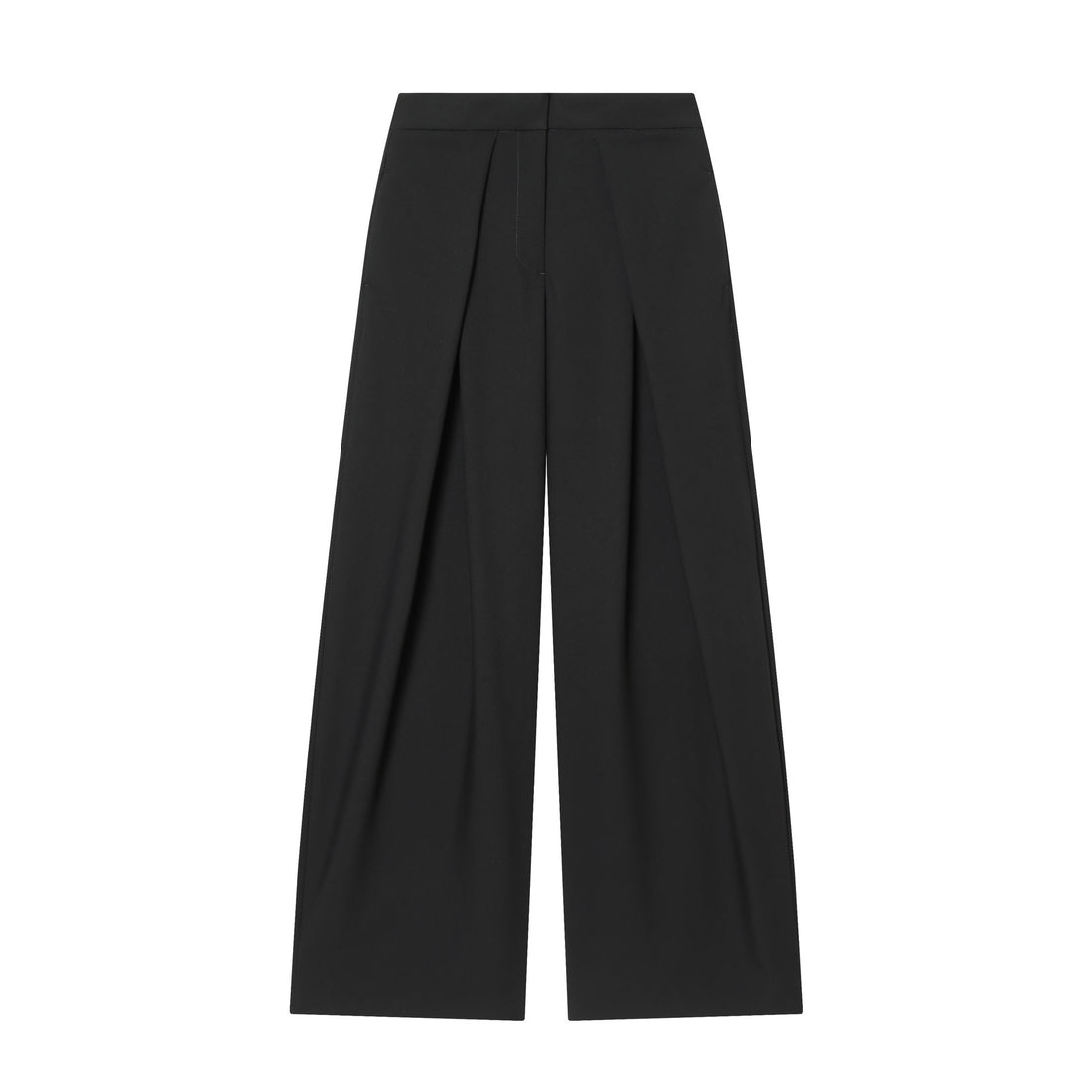 Damen hochtaillierte Bundfaltenhose mit weitem Bein und markanten Vorderfalten – Avélisse