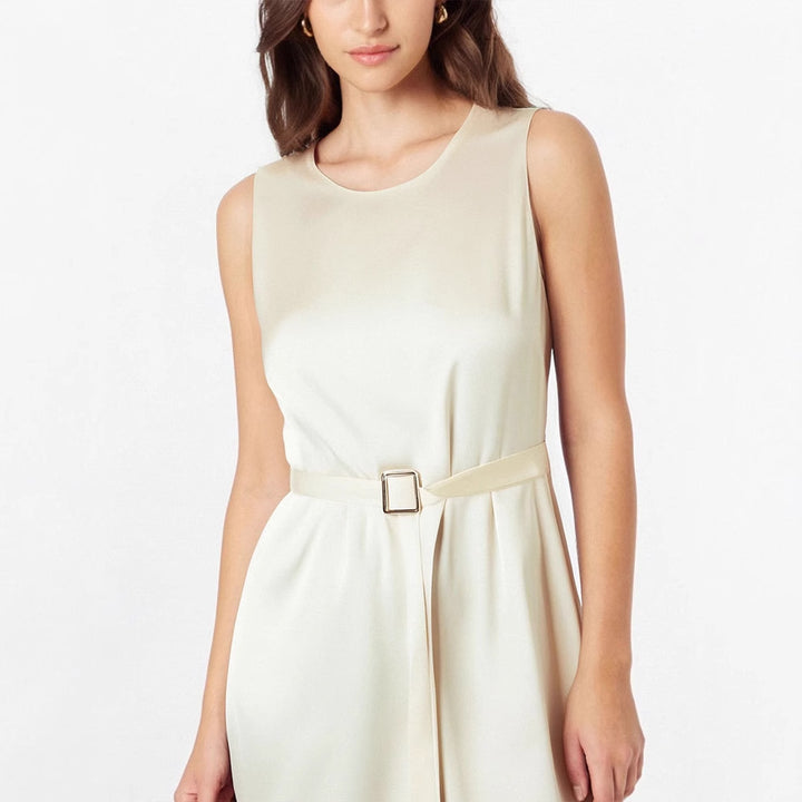 Damen Elegantes Midikleid mit Taillengürtel und fließendem Schnitt Echo Archiv