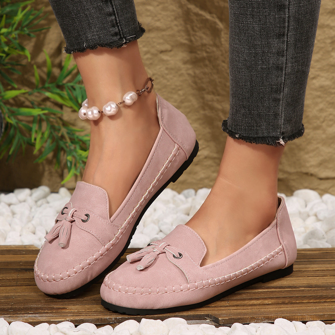 Damen  klassische Mokassin-Slipper mit Quasten und weichem Komfortfußbett Echo Archiv