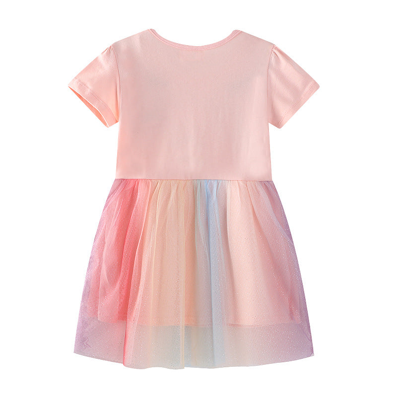 Mädchen Tüllkleid mit Einhorn-Stickerei und bunten Applikationen Echo Archiv