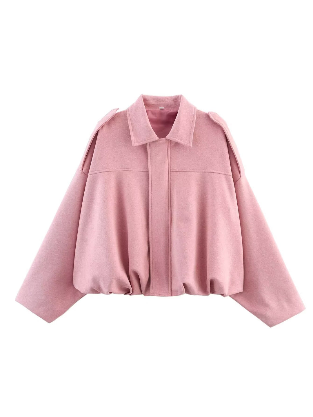Damen lockere Cropped Jacke aus Wildlederimitat Echoarchiv