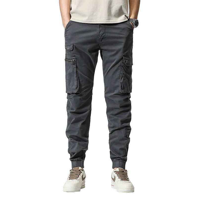 Herren Freizeits-Utility-Cargohose im Joggerstil mit teil-elastischem Bund und multifunktionalen Frontklappen Echo Archiv