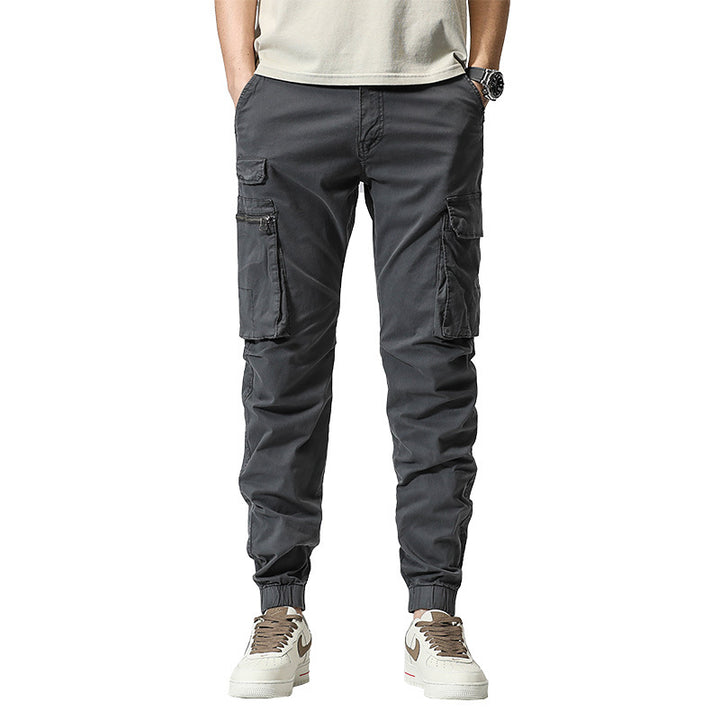 Herren Freizeits-Utility-Cargohose im Joggerstil mit teil-elastischem Bund und multifunktionalen Frontklappen Echo Archiv