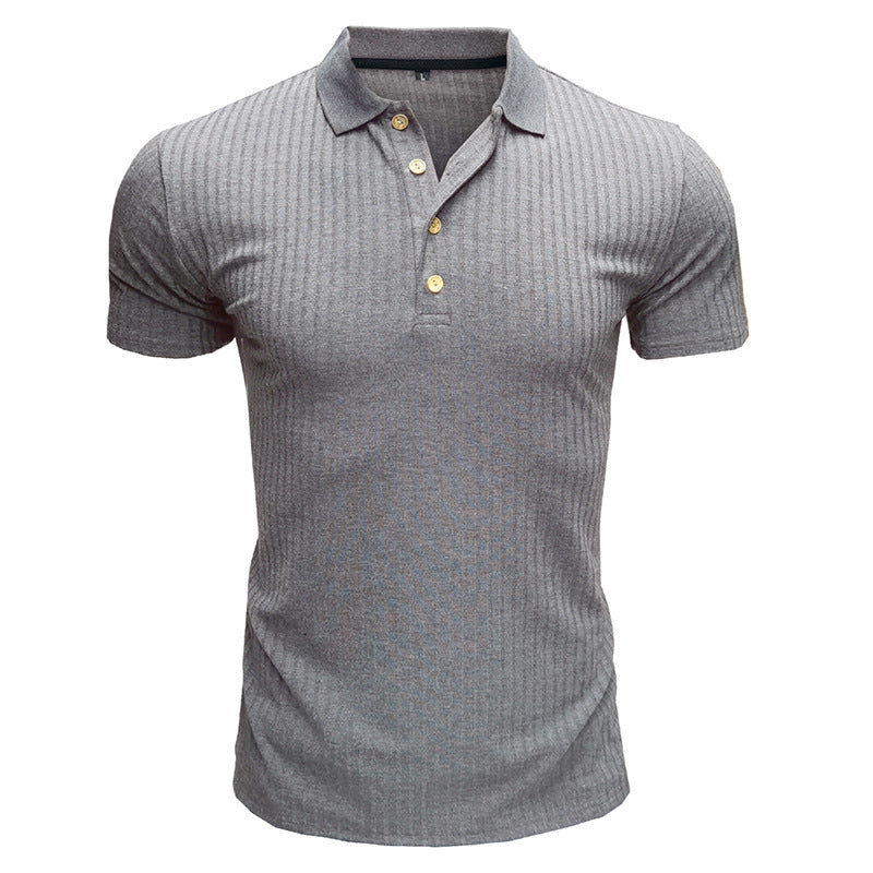 Herren Polo-Shirt mit strukturiertem Design und modischen Knöpfen Echoarchiv