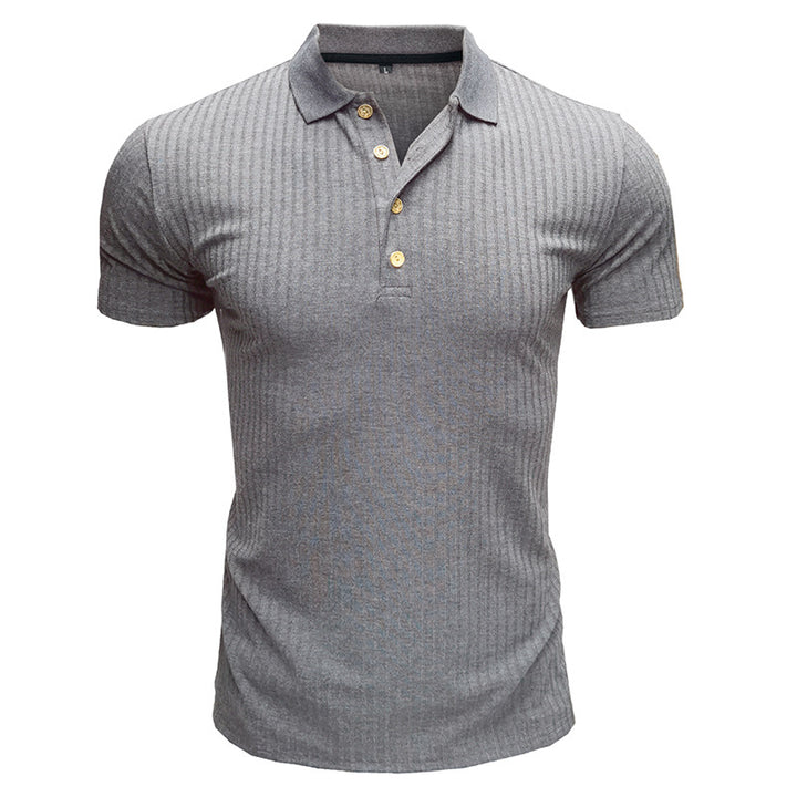 Herren Polo-Shirt mit strukturiertem Design und modischen Knöpfen Echoarchiv