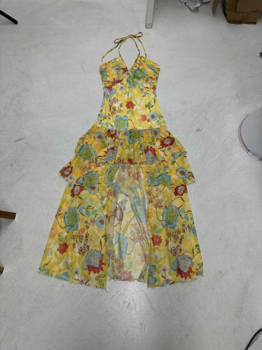 Damen Maxikleid mit floralem Lagenlook und Spaghettiträgern Echo Archiv