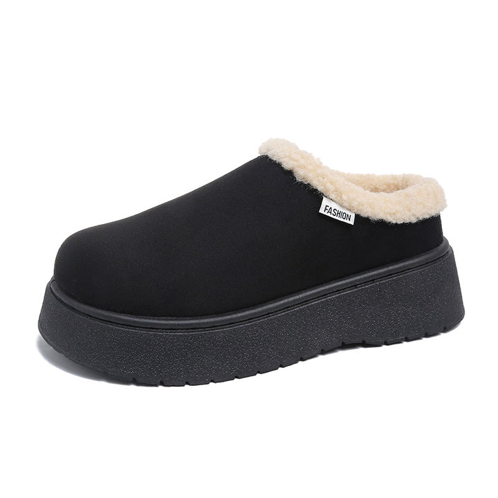 Damen Kuschelige Slipper‑Pantoffeln mit hohem Plateau und Teddyinnenfutter Echo Archiv