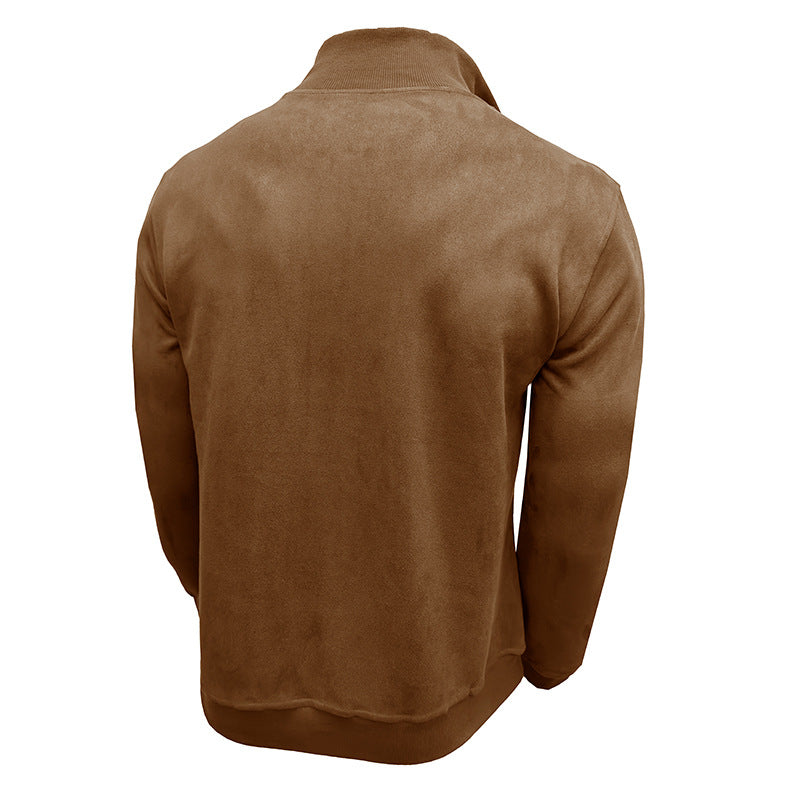 Herren modischer Pullover mit Stehkragen und Reißverschluss Echoarchiv