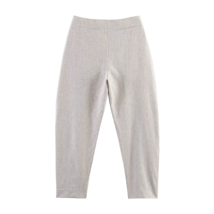 Damen Hochtaillierte Plissee-Hose mit weitem Sitz und schmaler Knöchelpartie Echo Archiv
