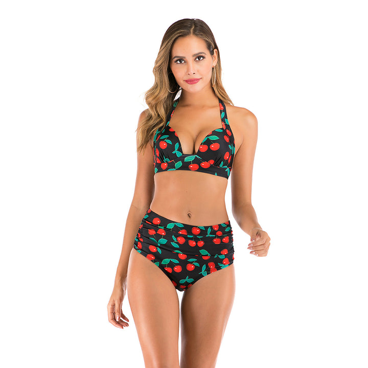 Damen Hochtailliertes Bikini-Set mit verstellbarem Oberteil Echo Archiv