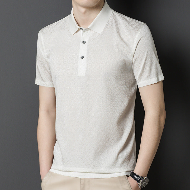 Herren Poloshirt mit strukturiertem Design und hochwertiger Baumwollmischung Echoarchiv