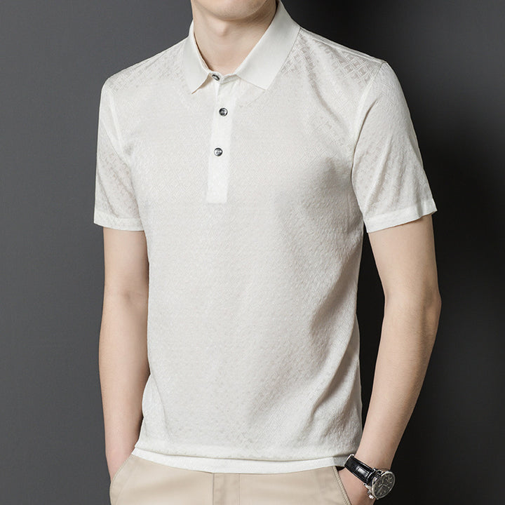 Herren Poloshirt mit strukturiertem Design und hochwertiger Baumwollmischung Echoarchiv