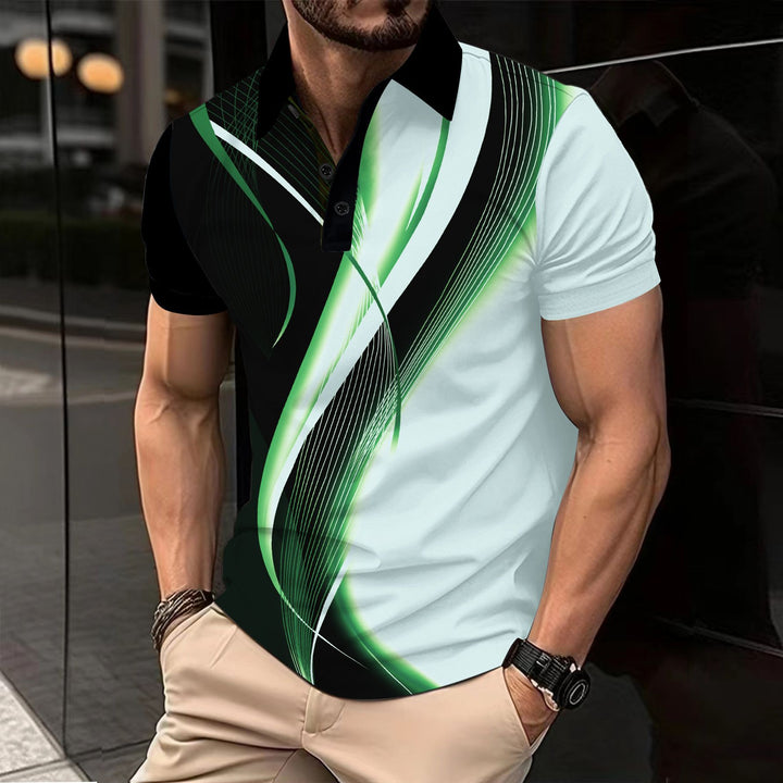 Herren Poloshirt mit modernem Grafikdesign Echoarchiv