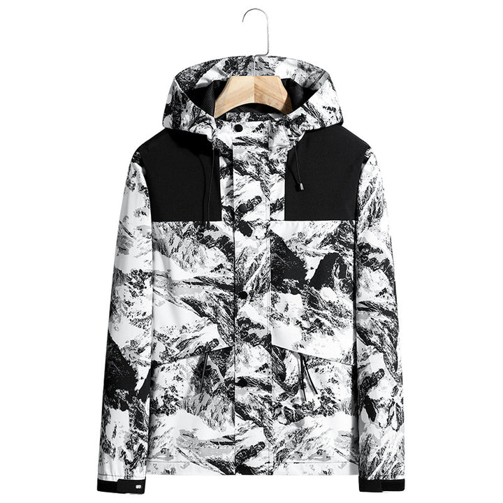 Herren Leichte wasserabweisende Kapuzen-Softshelljacke mit verdeckter Druckknopfleiste und Kordelzug Echo Archiv