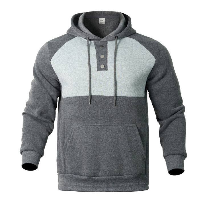 Herren modischer Kapuzenpullover mit Knopfleiste Echoarchiv