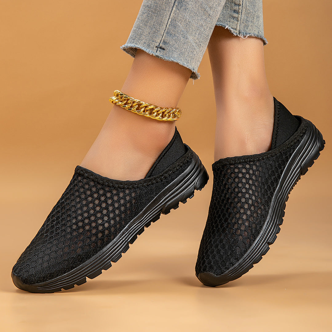 Damen nan luftige Schlupfsneaker mit Honigwaben-Strickoberteil und gedämpfter Komfortsohle Echo Archiv