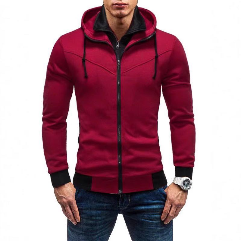 Herren Sportlicher Kapuzenpullover mit hohem Kragen und hochwertigem Reißverschluss Echoarchiv