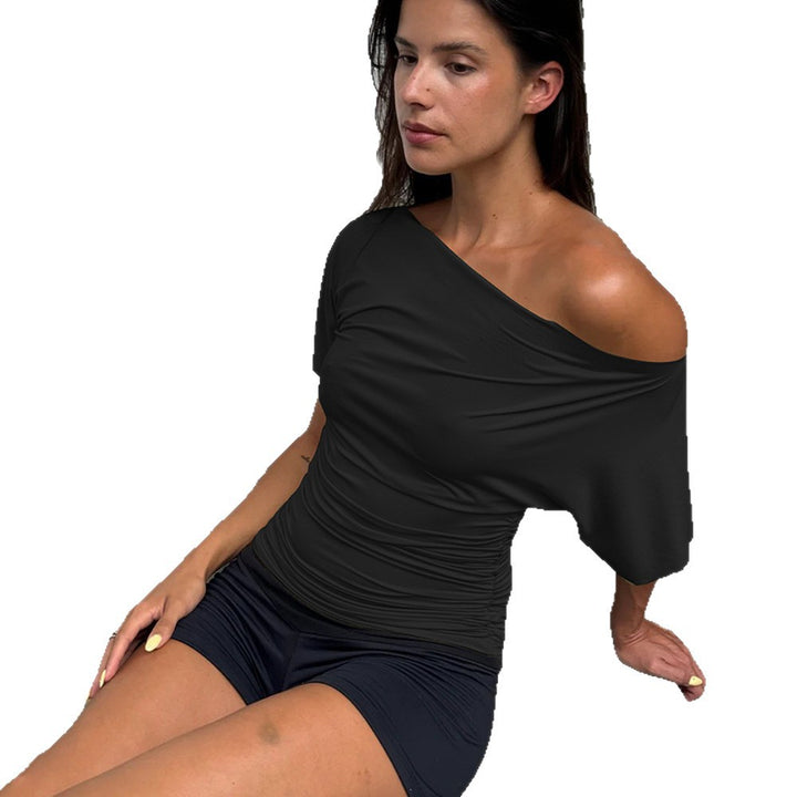 Damen Off-Shoulder Oberteil mit modischer Raffung Echo Archiv