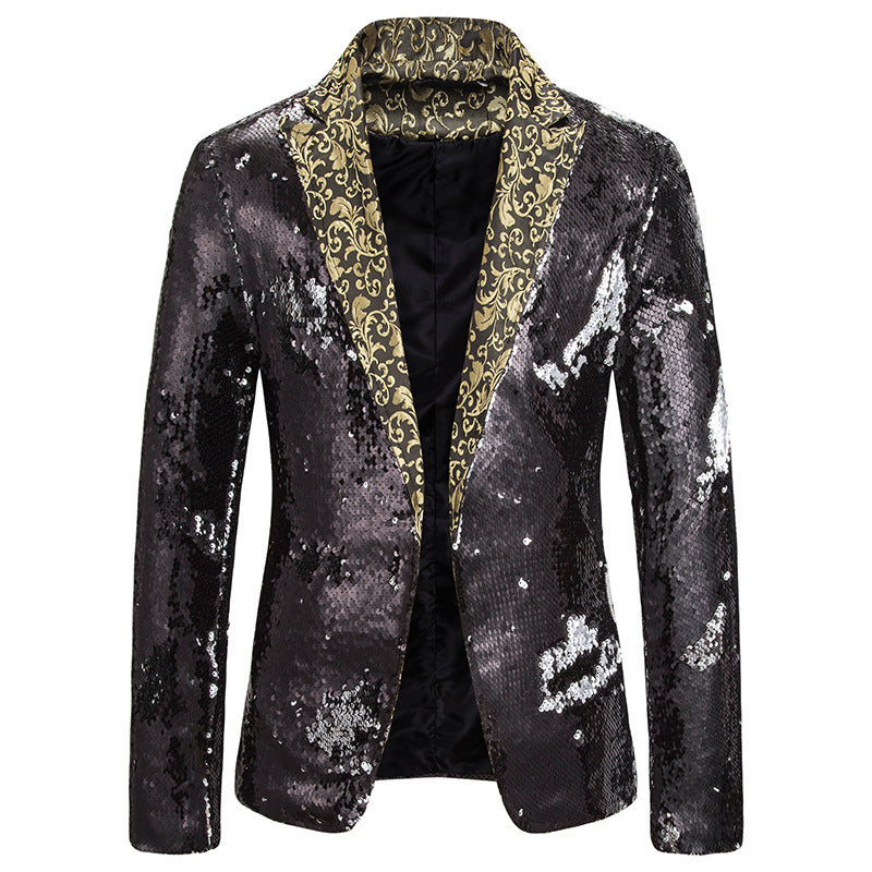 Herren extravagante Pailletten-Blazerjacke Echoarchiv