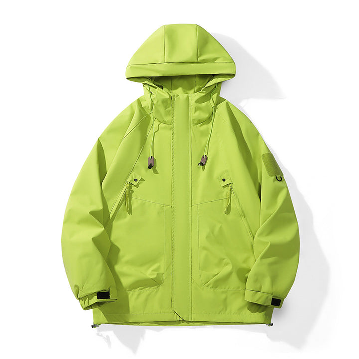 Herren Wetterfeste Funktionsjacke mit verstellbarer Kapuze und zahlreichen Taschen Echoarchiv