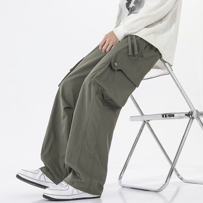 Herren Weite Twill-Cargohose mit Kordelbund und großen Patten-Taschen Echo Archiv