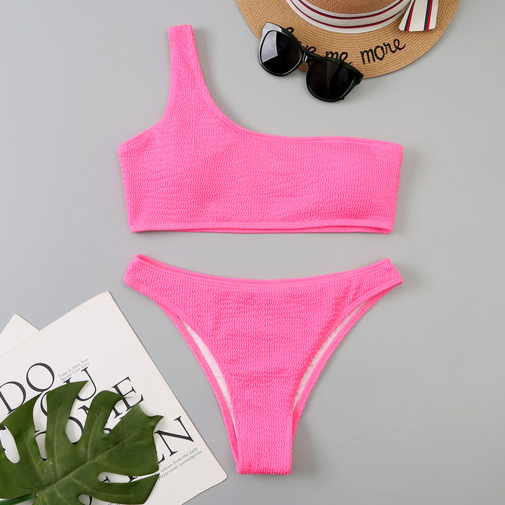 Damen asymmetrisches Bikini-Set mit Struktur Echo Archiv