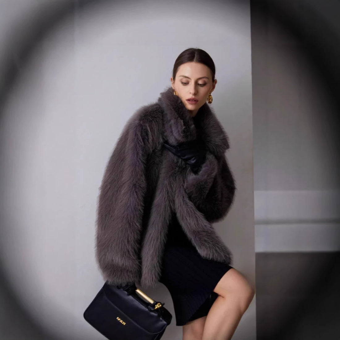 Damen Kurze Boxy‑Kunstpelzjacke mit extraweichem Hochflor und voluminösem Schalkragen Echo Archiv