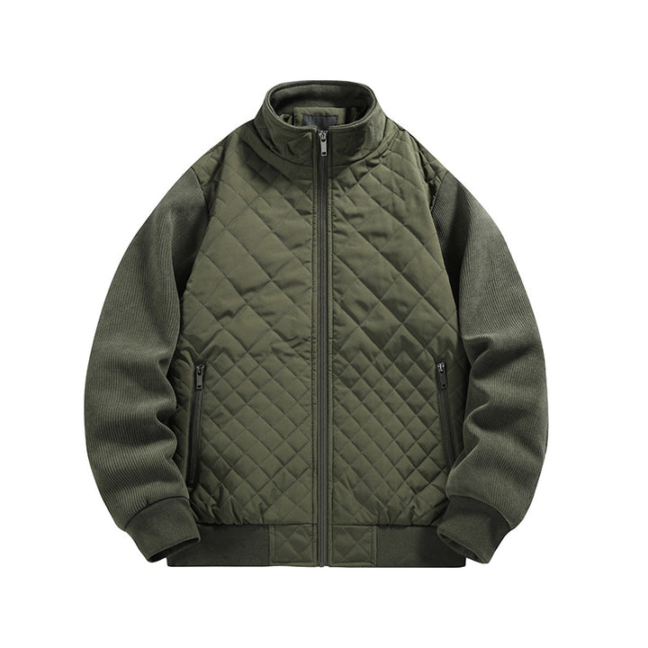 Herren gesteppte Hybridjacke mit Stehkragen und Strickärmeln Echoarchiv