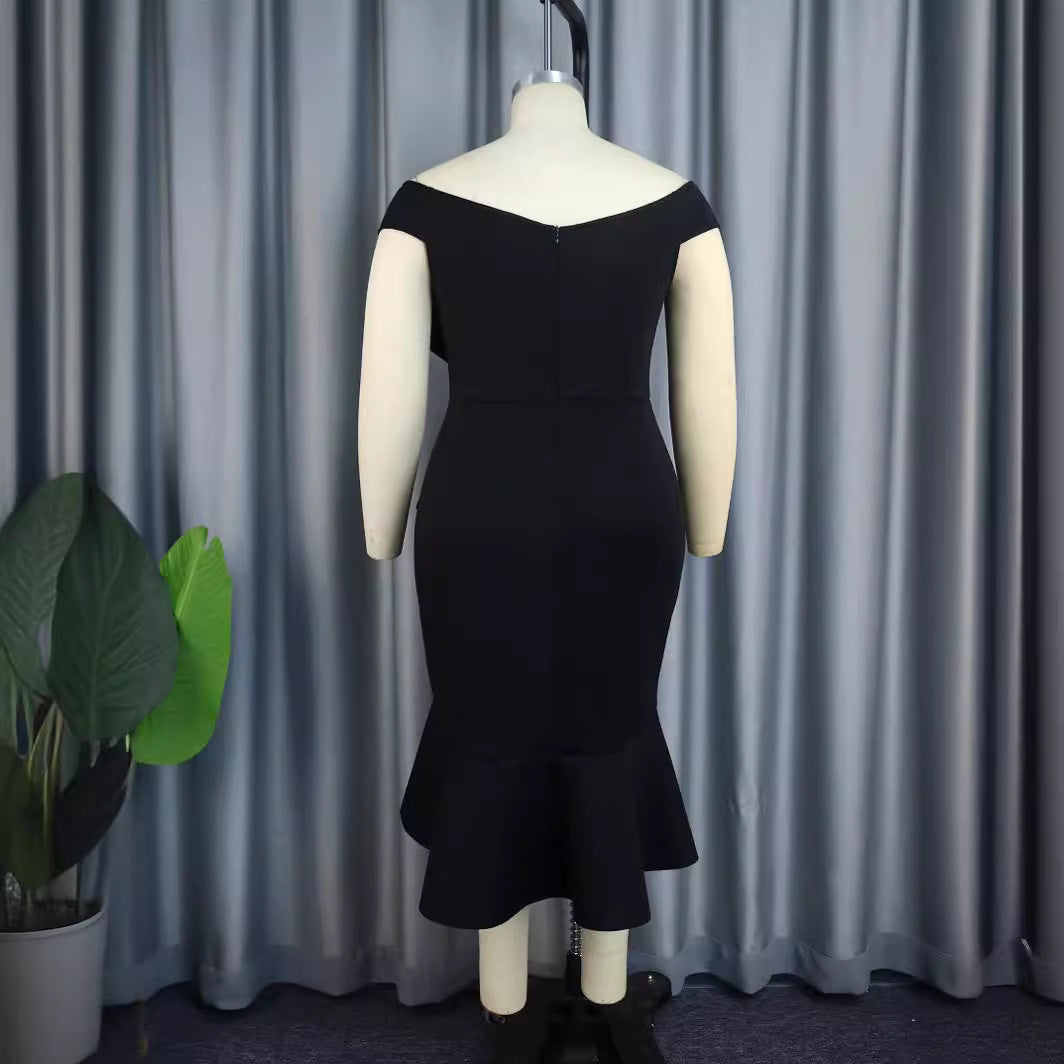 Damen Elegantes Abendkleid mit asymmetrischem Rüschendesign Echo Archiv