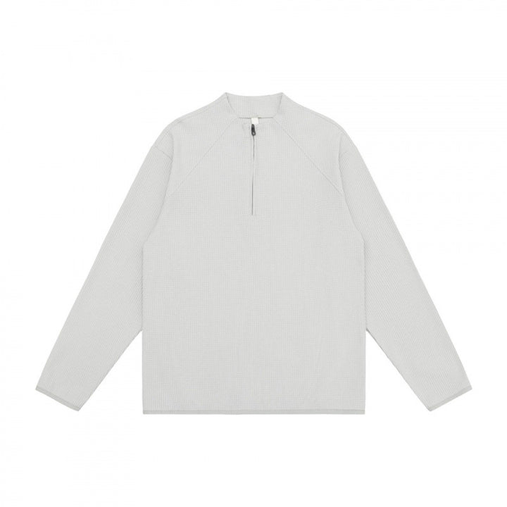 Unisex Waffelstrick-Halbzip-Pullover mit Raglanärmeln Echo Archiv