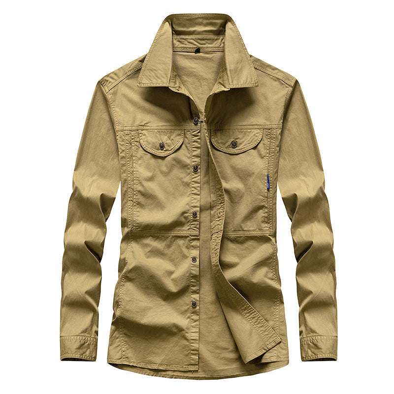 Herren Leichtes Canvas-Fieldshirt mit Brustklappen und Hemdkragen Echo Archiv