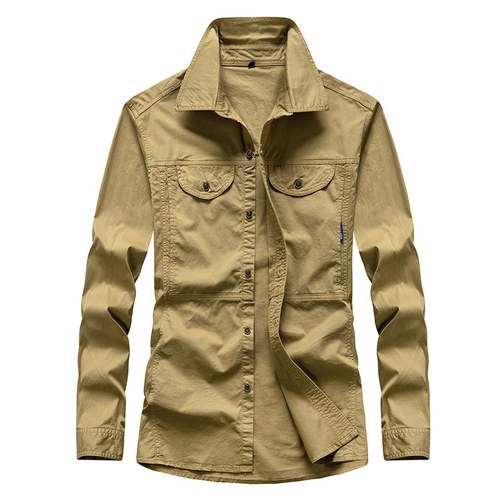 Herren Leichtes Canvas-Fieldshirt mit Brustklappen und Hemdkragen Echo Archiv
