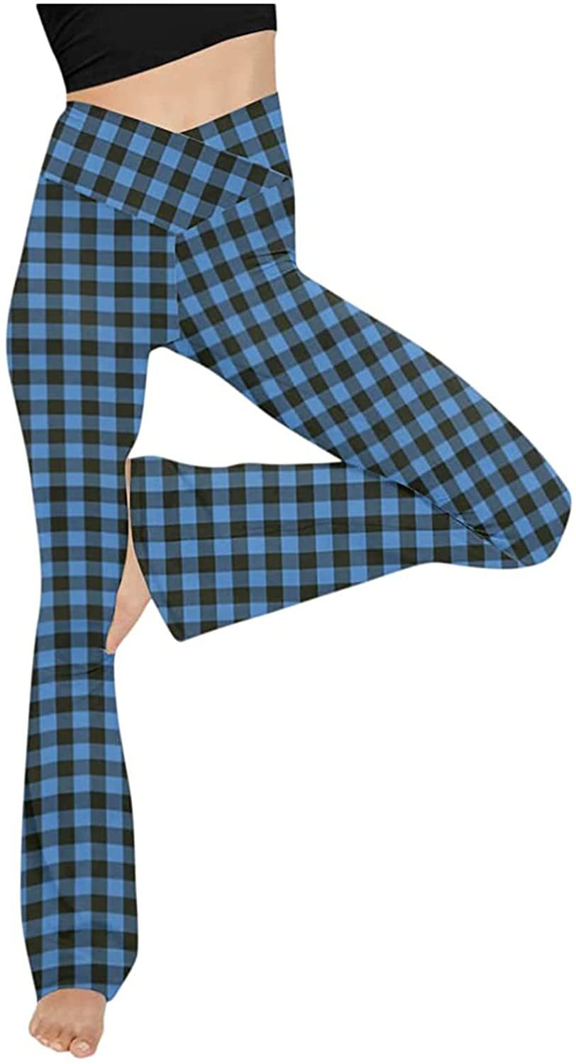 Damen nan taillenhohe Yogahose mit überkreuztem Bund und ausgestelltem Saum mit Schlitz Echo Archiv